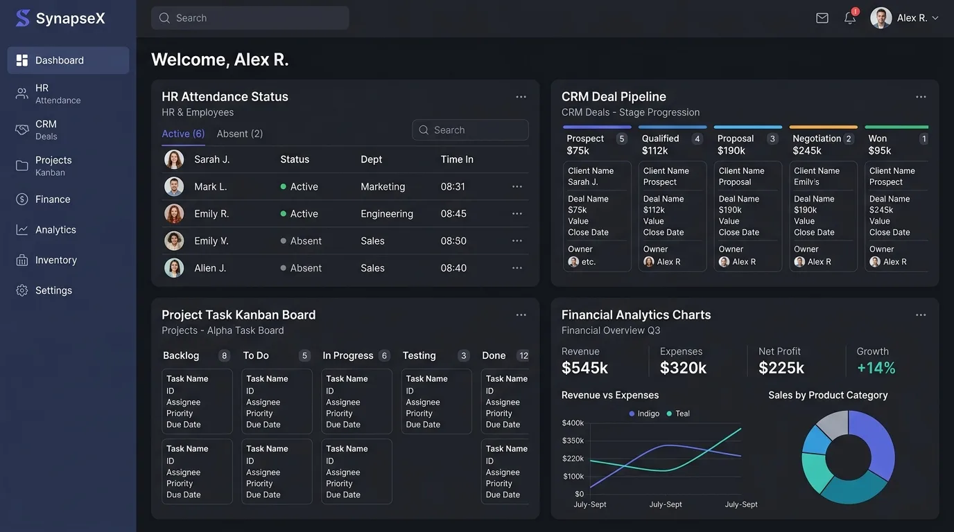 unified business management platform dashboard preview