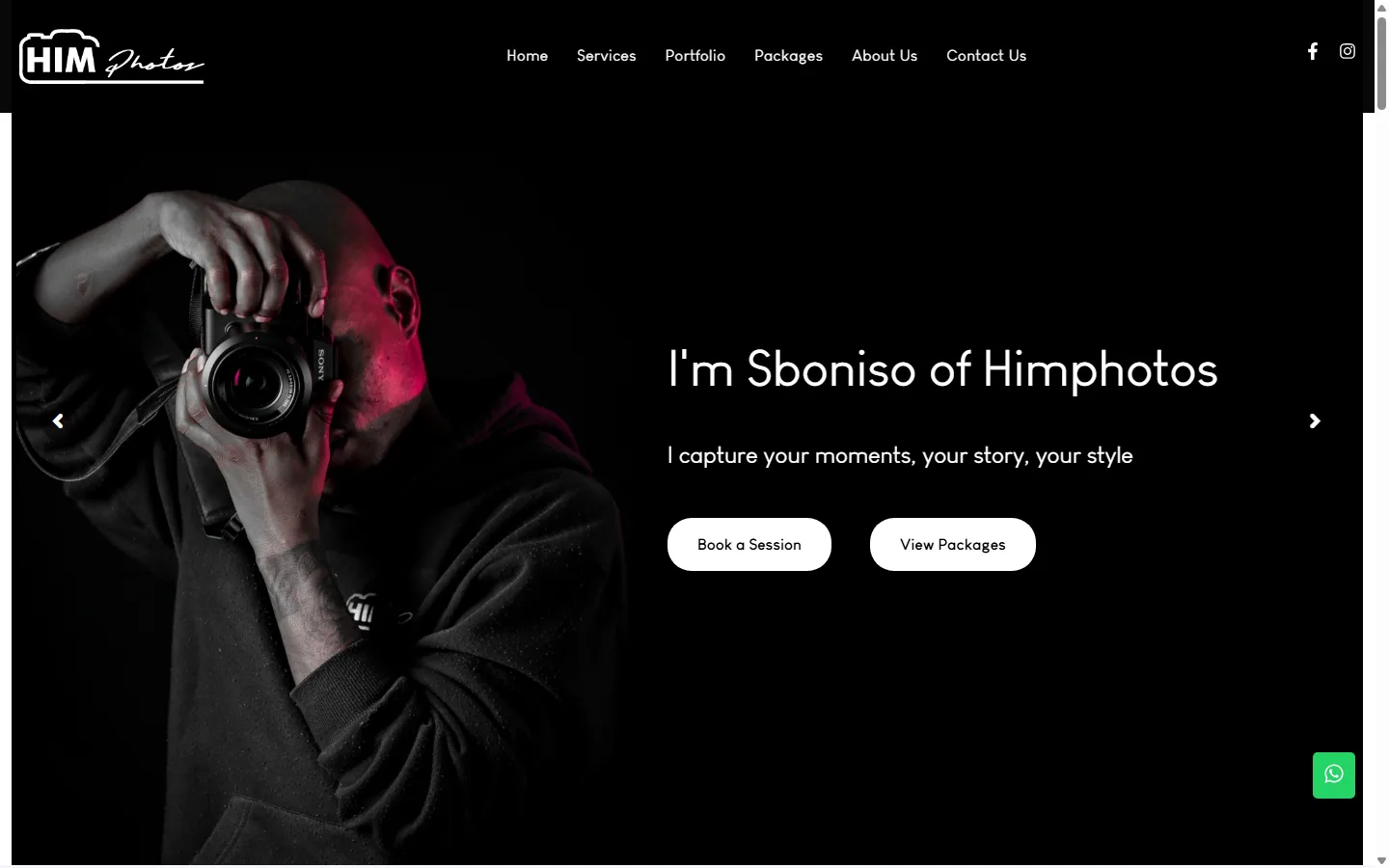 HIM Photos — High-Fashion Photography Portfolio UI