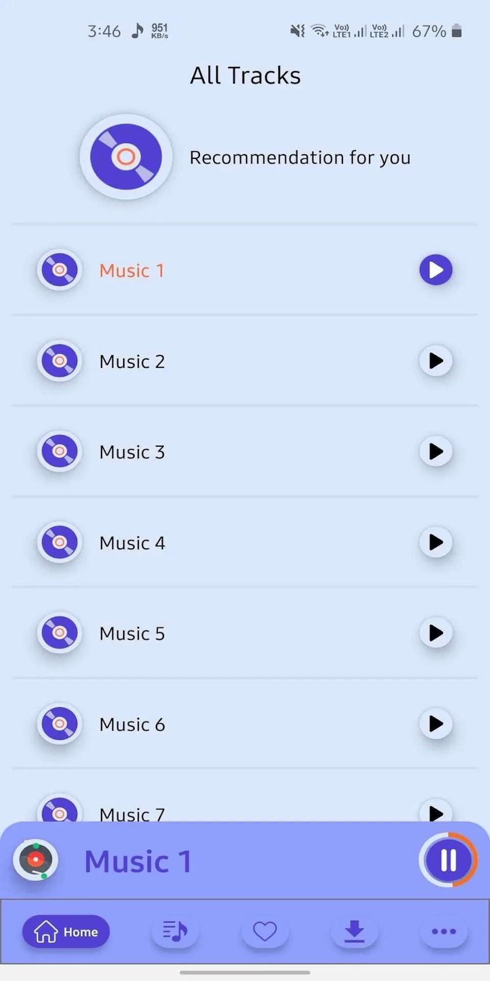 All Tracks Library with Mini Player Dock