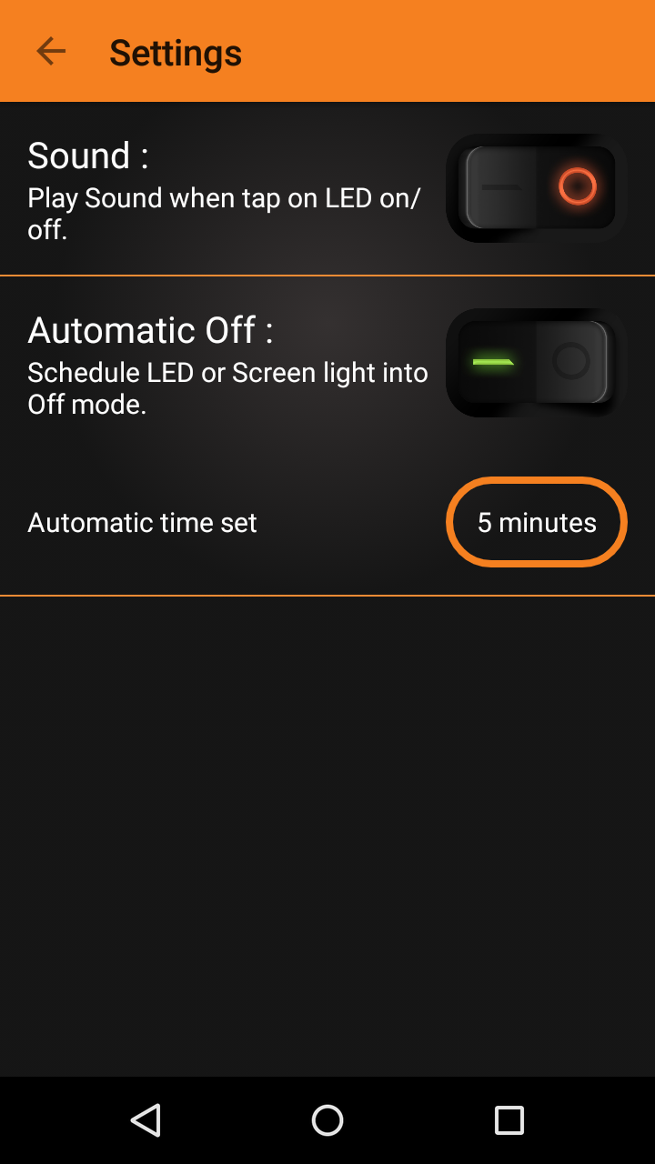 Application Settings with Sound Toggle & Auto-Off Timer Scheduler