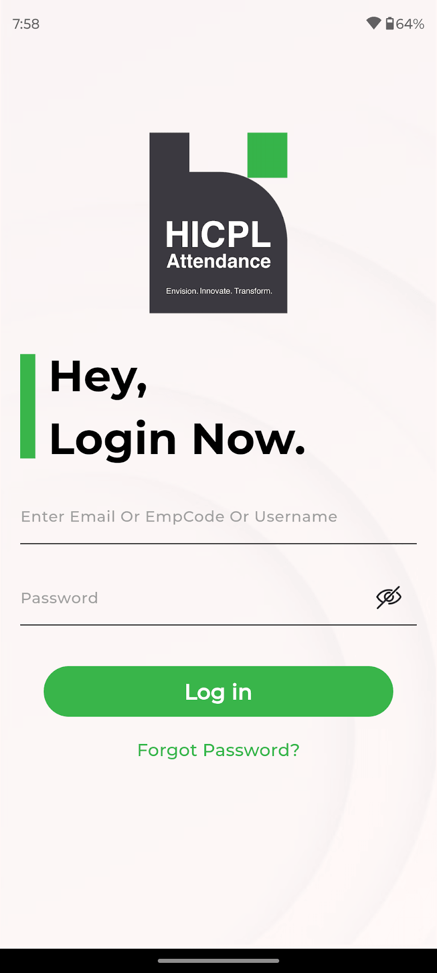 Enterprise Employee Login with EmpCode & Password