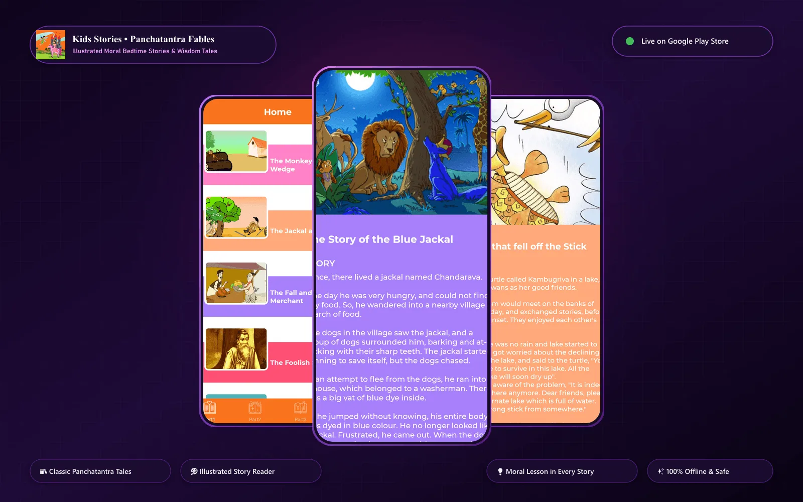 Kids Stories Mobile App — Panchatantra Moral Bedtime Stories