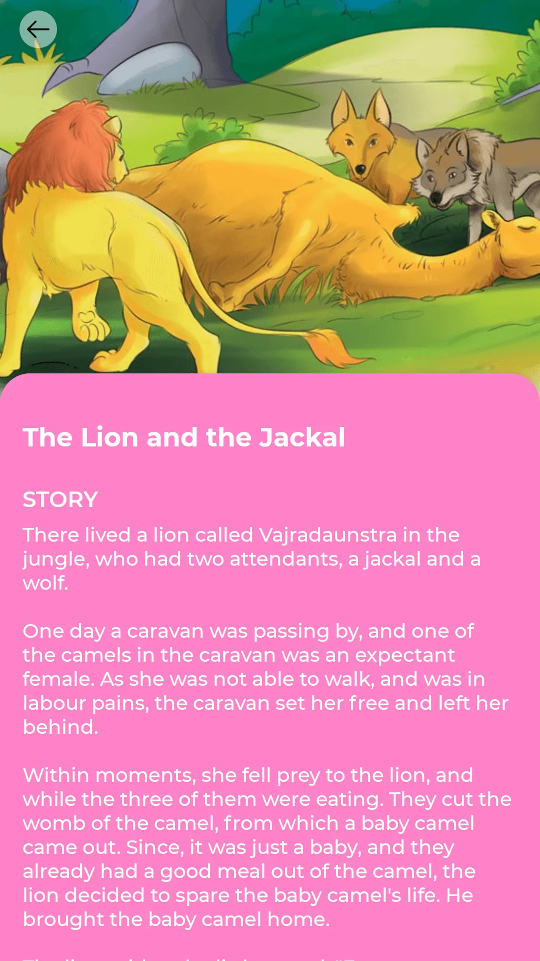 The Lion and the Jackal Moral Fable