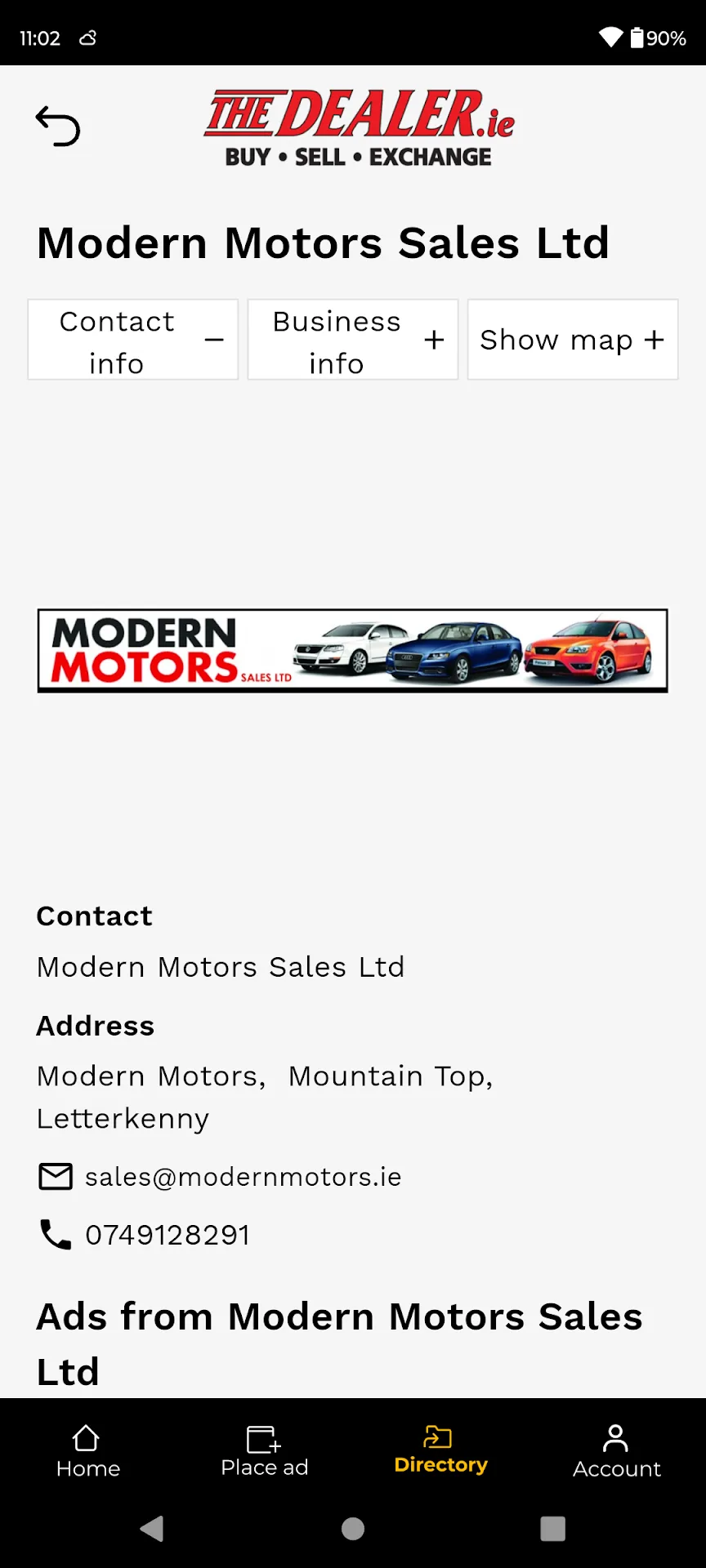 Verified Business Profile, Active Ads & Direct Seller Contact