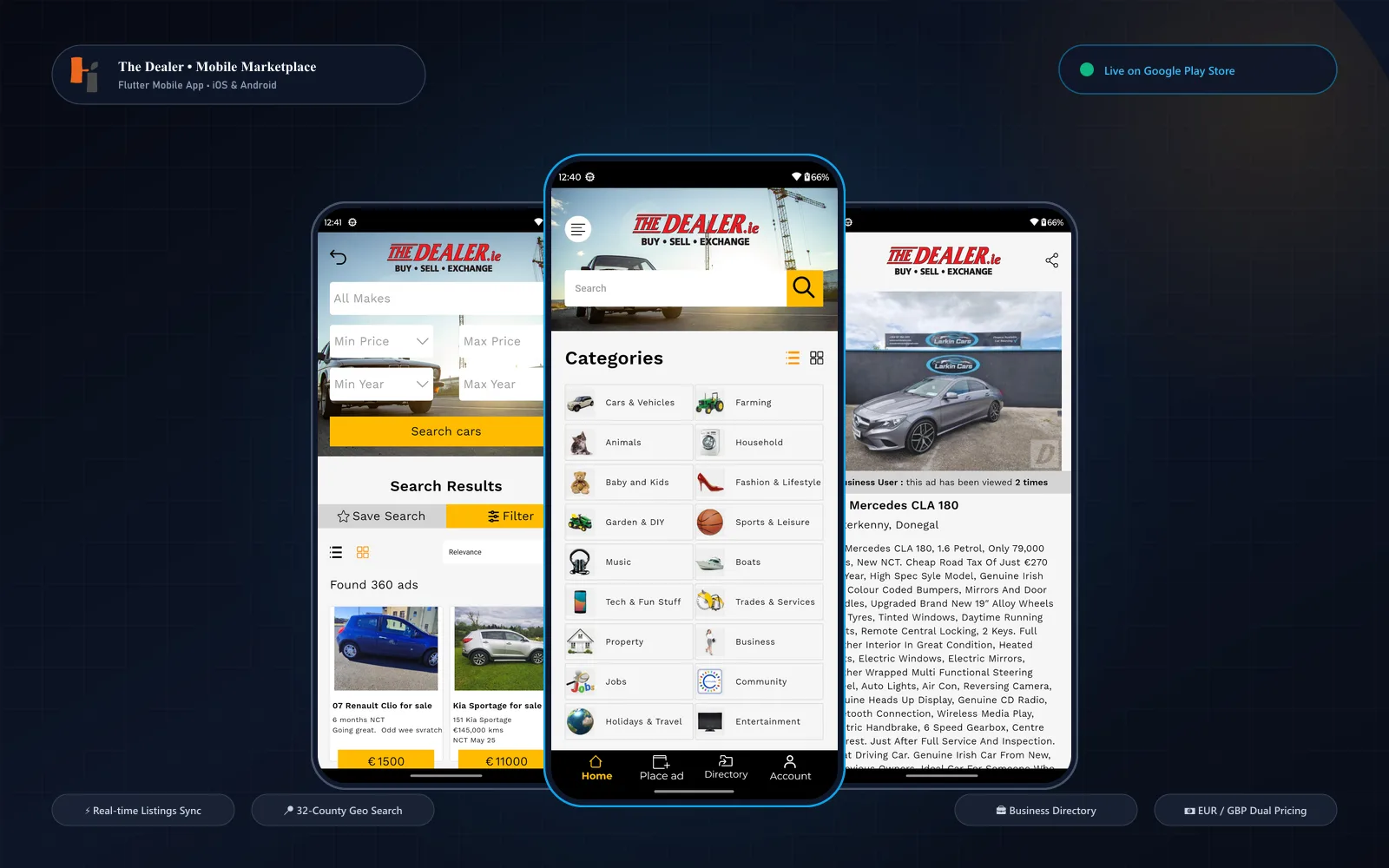 The Dealer Native Flutter Mobile App Showcase