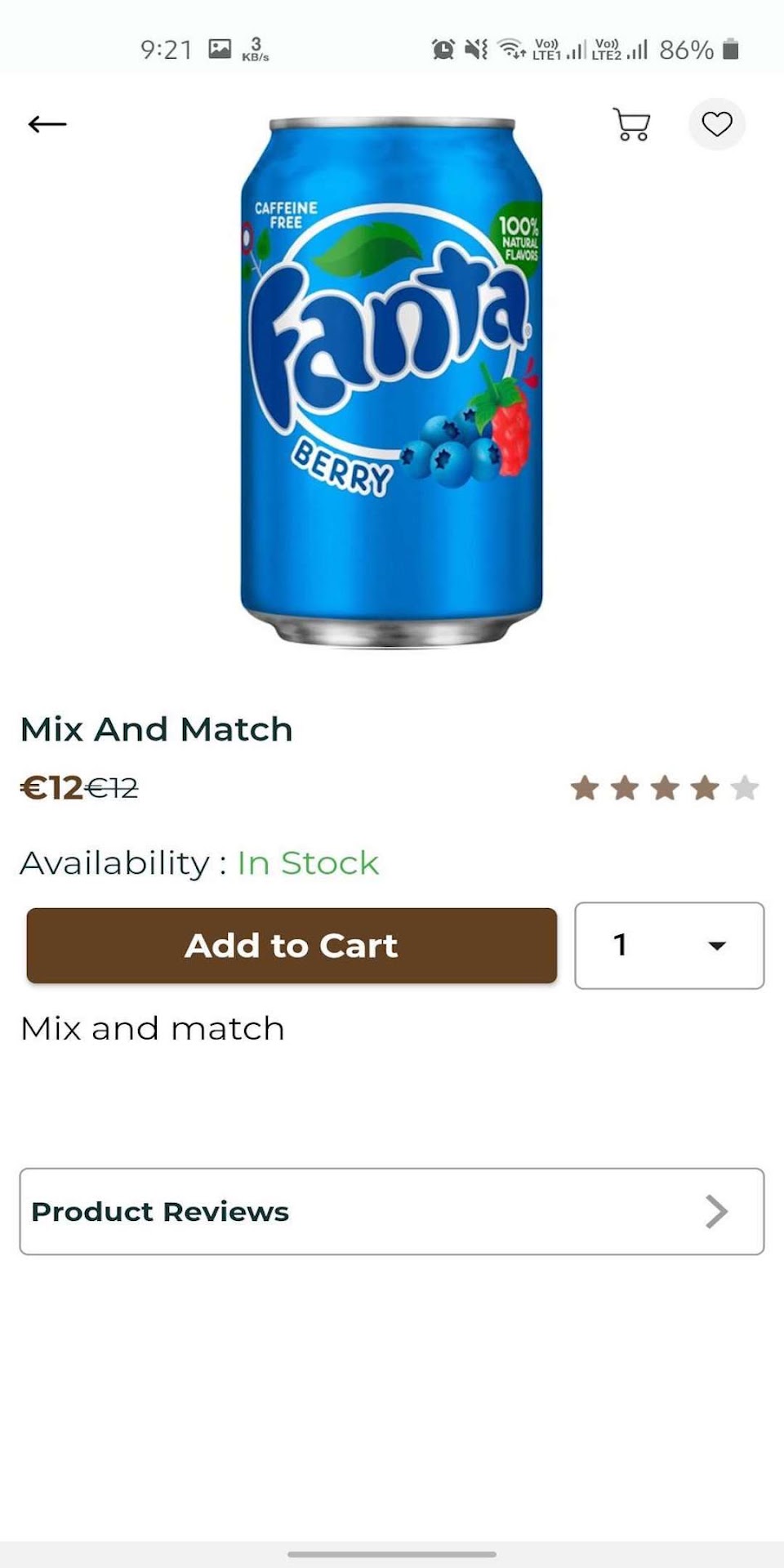 Interactive Product Detail & Add to Cart Screen